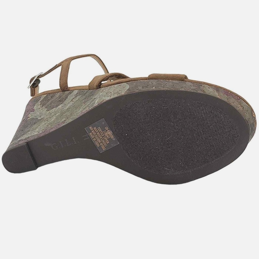 GILI Women’s Ankle Strap Wedge Heel Sandals Kahlie Willow Brown Camo Size 6 NEW - Picture 8 of 8